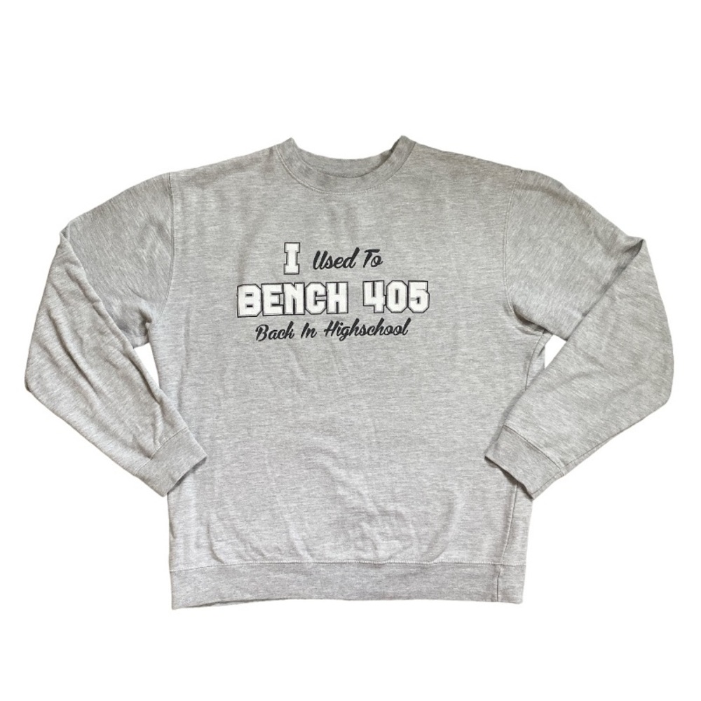 Independent Trading Company Crewneck Gray Graphic Gym Sweatshirt